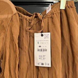 NWT Zara Semi-Sheer Blouse & Trouser Set Size S